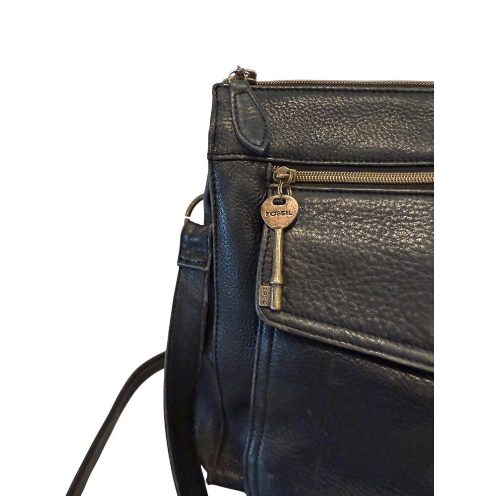 Fossil 1954 Women's Black Leather Crossbody Bag Y2K No. 76082 - Picture 6 of 13